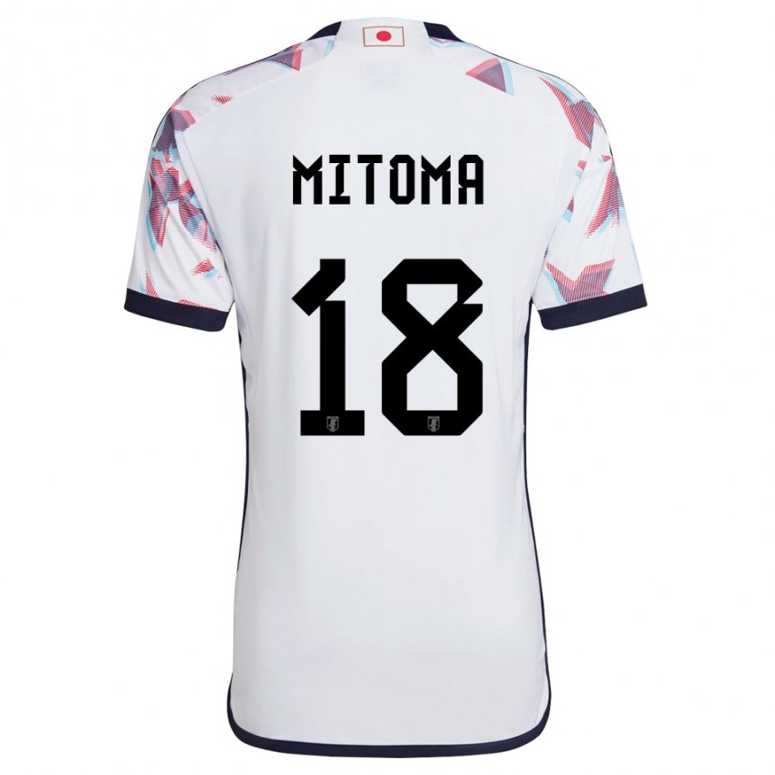 Enfant Maillot Japon Kaoru Mitoma #18 Blanc Tenues Extérieur 22-24 T-shirt Belgique
