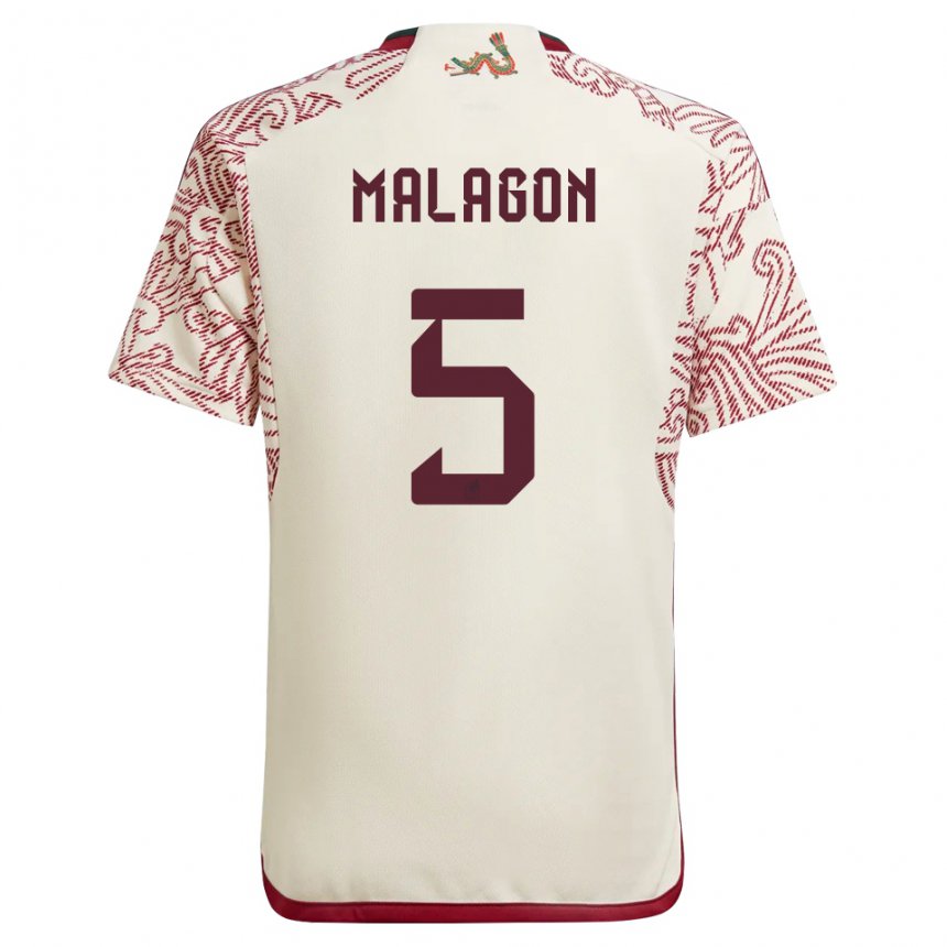 Kinder Mexikanische Luis Malagon #5 Wunder Weiß Rot Auswärtstrikot Trikot 22-24 T-shirt Belgien