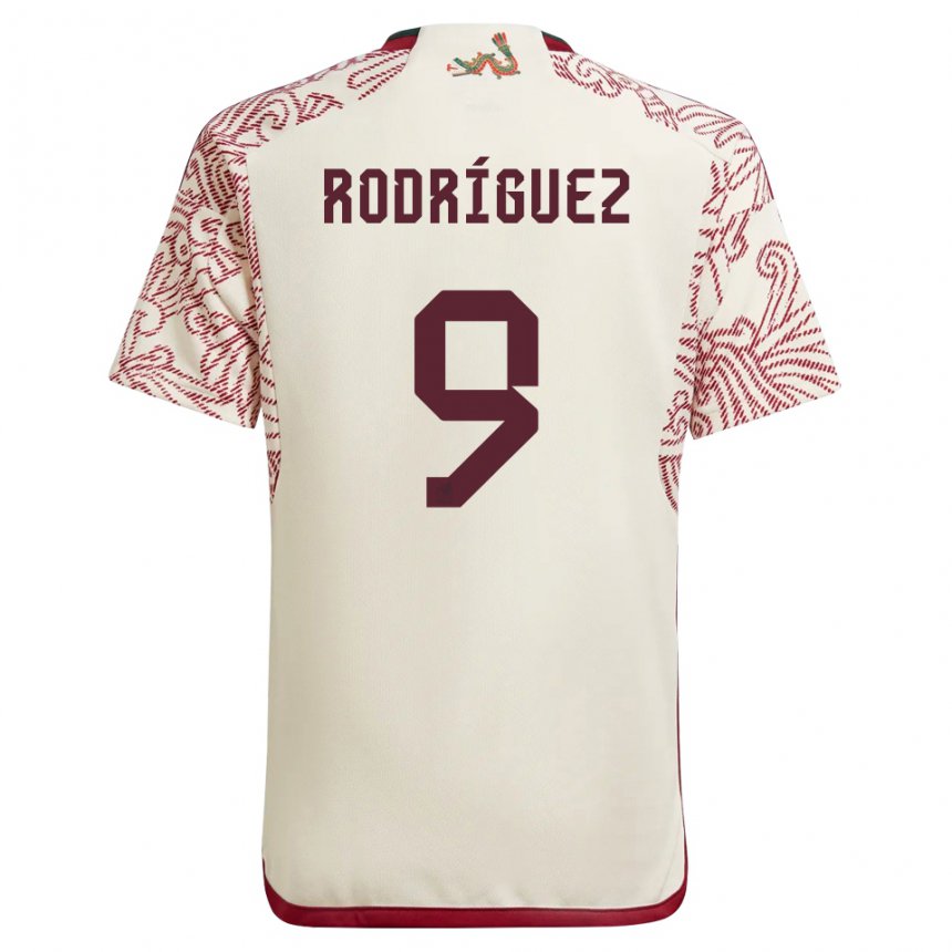 Kinder Mexikanische Carlos Rodriguez #9 Wunder Weiß Rot Auswärtstrikot Trikot 22-24 T-shirt Belgien