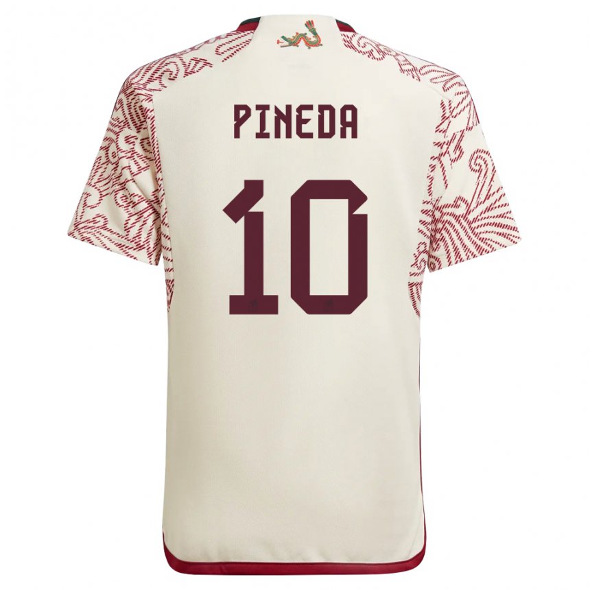 Kinder Mexikanische Orbelin Pineda #10 Wunder Weiß Rot Auswärtstrikot Trikot 22-24 T-shirt Belgien