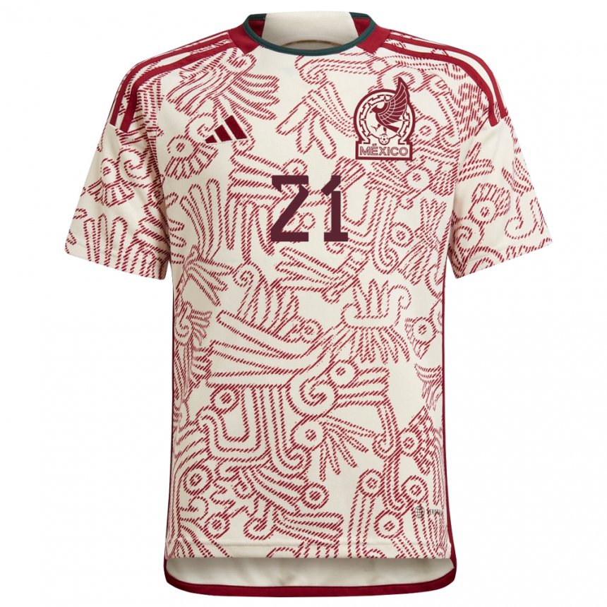 Kinder Mexikanische Henry Martin #21 Wunder Weiß Rot Auswärtstrikot Trikot 22-24 T-shirt Belgien