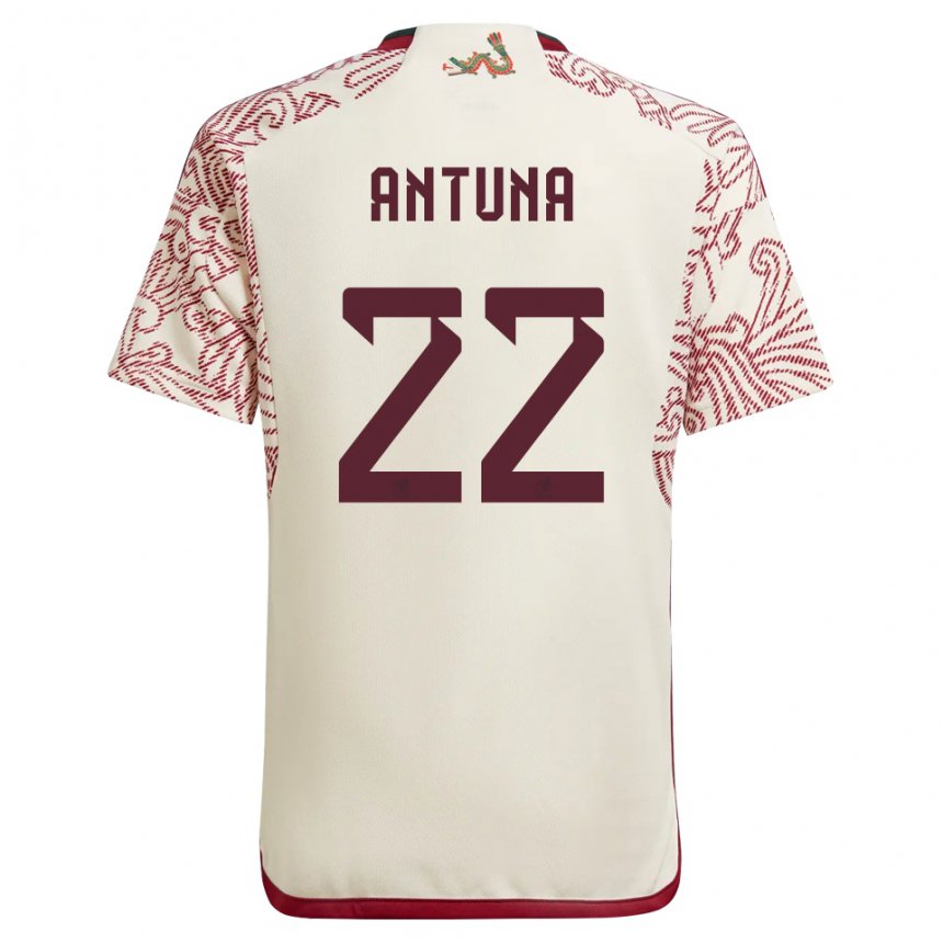 Kinder Mexikanische Uriel Antuna #22 Wunder Weiß Rot Auswärtstrikot Trikot 22-24 T-shirt Belgien