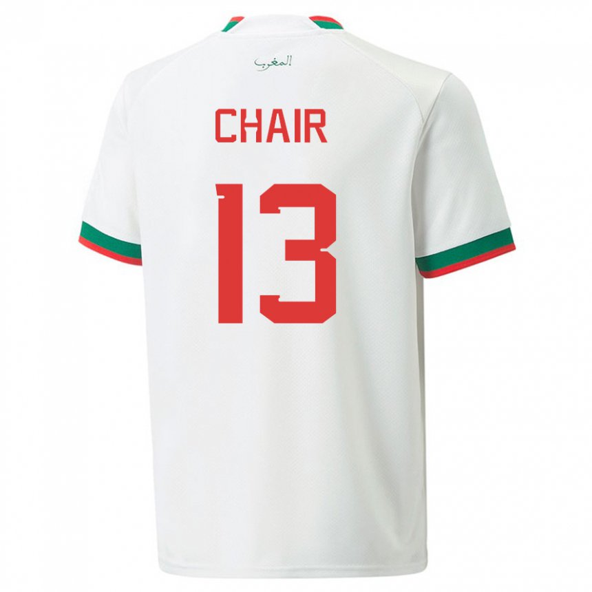 Enfant Maillot Maroc Iliass Chair #13 Blanc Tenues Extérieur 22-24 T-shirt Belgique