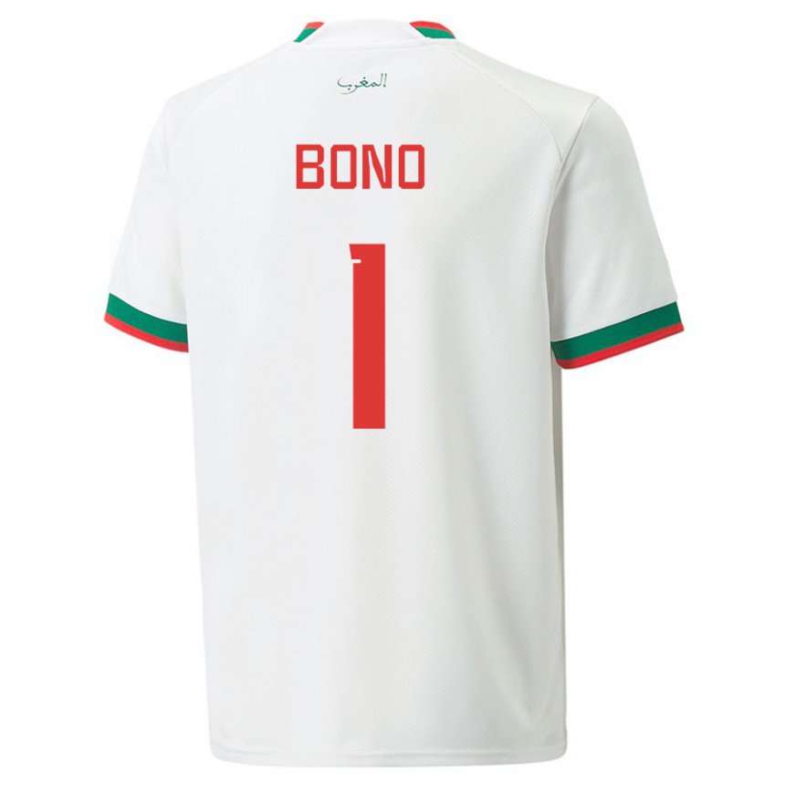 Enfant Maillot Maroc Bono #1 Blanc Tenues Extérieur 22-24 T-shirt Belgique