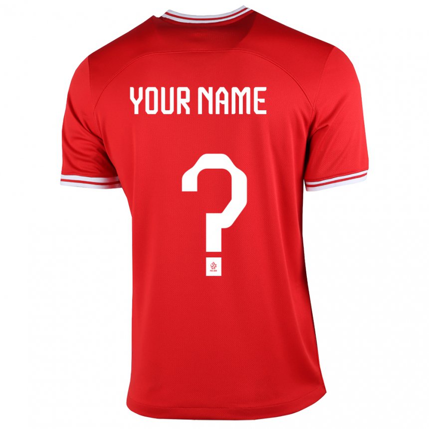 Enfant Maillot Pologne Votre Nom #0 Rouge Tenues Extérieur 22-24 T-shirt Belgique