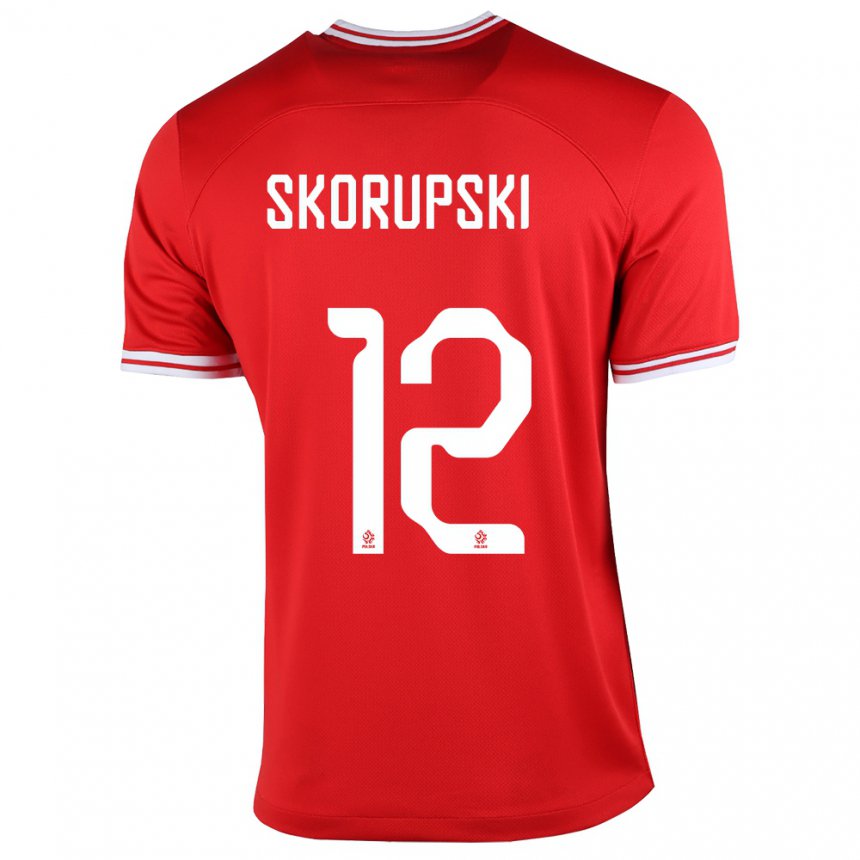 Kinder Polnische Lukasz Skorupski #12 Rot Auswärtstrikot Trikot 22-24 T-shirt Belgien