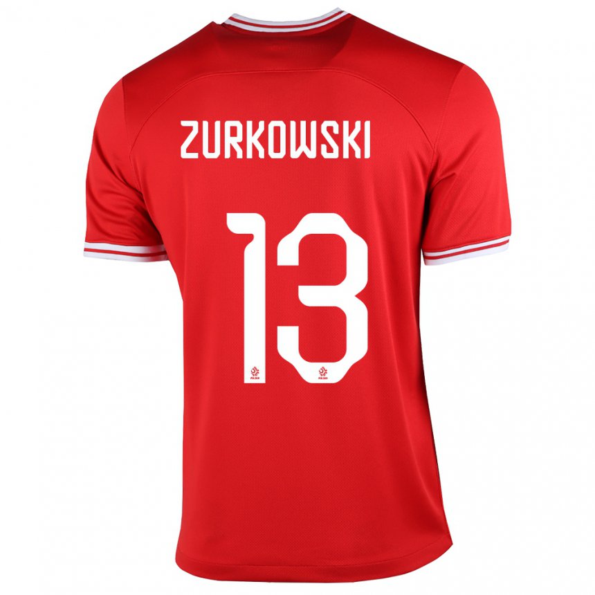 Kinder Polnische Szymon Zurkowski #13 Rot Auswärtstrikot Trikot 22-24 T-shirt Belgien