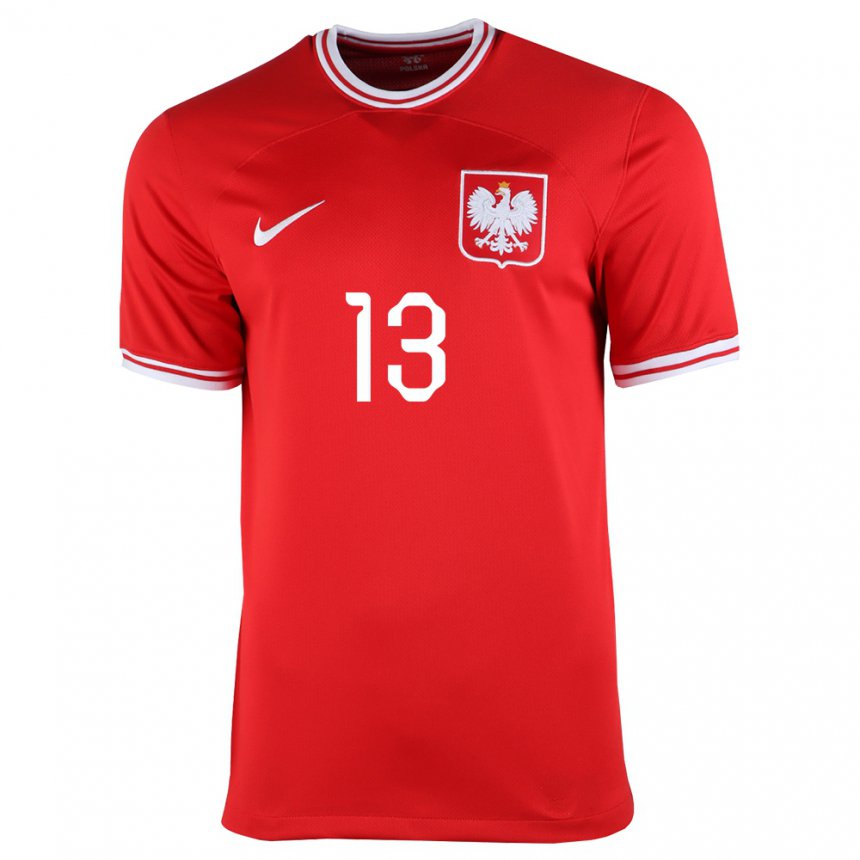 Kinder Polnische Arkadiusz Reca #13 Rot Auswärtstrikot Trikot 22-24 T-shirt Belgien
