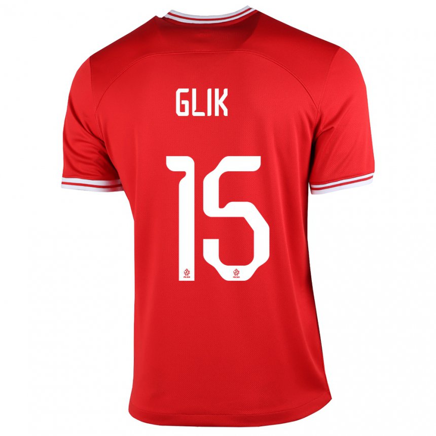 Kinder Polnische Kamil Glik #15 Rot Auswärtstrikot Trikot 22-24 T-shirt Belgien