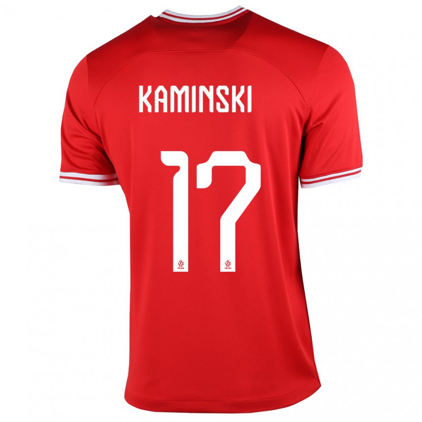 Kinder Polnische Jakub Kaminski #17 Rot Auswärtstrikot Trikot 22-24 T-shirt Belgien