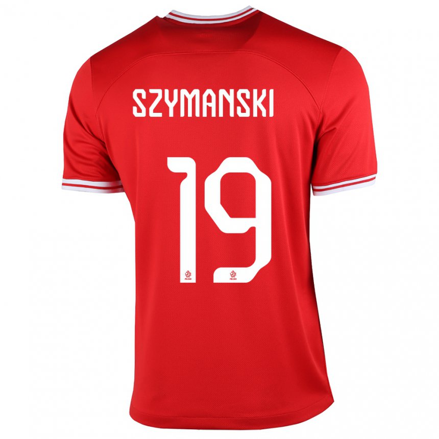 Kinder Polnische Sebastian Szymanski #19 Rot Auswärtstrikot Trikot 22-24 T-shirt Belgien