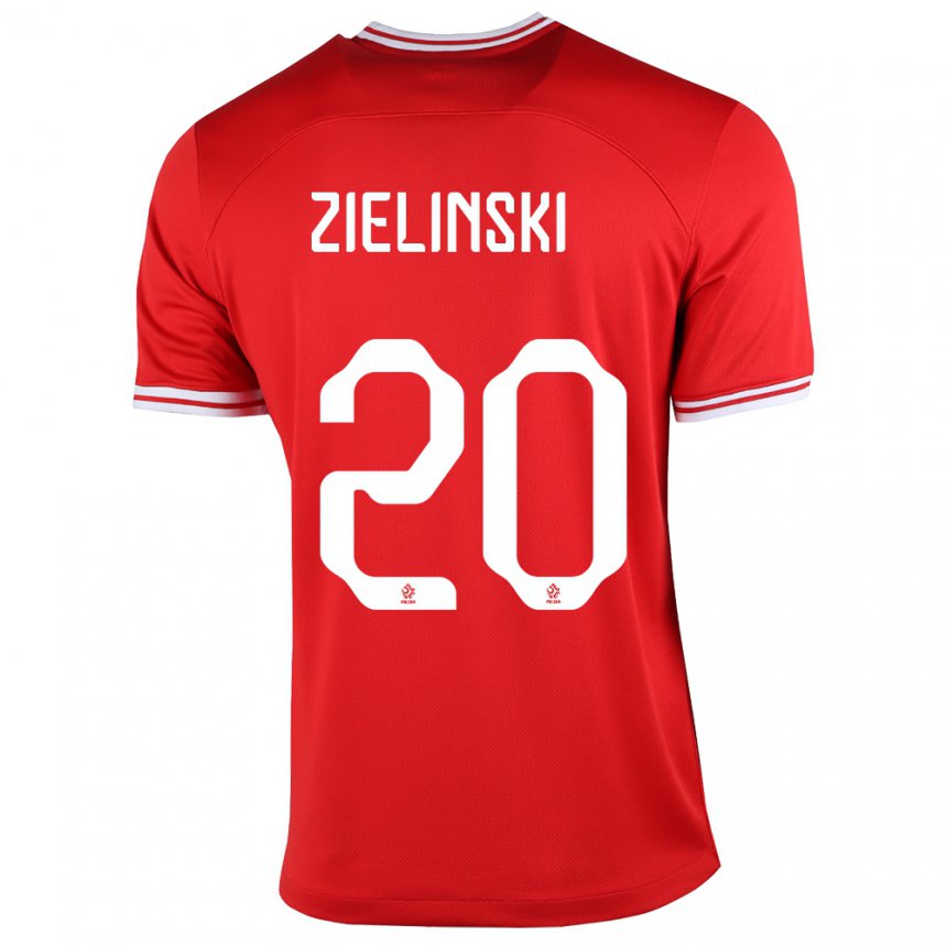 Kinder Polnische Piotr Zielinski #20 Rot Auswärtstrikot Trikot 22-24 T-shirt Belgien
