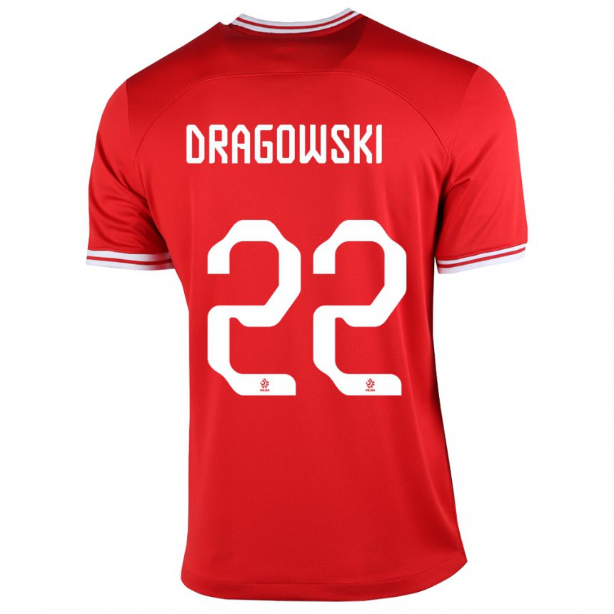 Kinder Polnische Bartlomiej Dragowski #22 Rot Auswärtstrikot Trikot 22-24 T-shirt Belgien