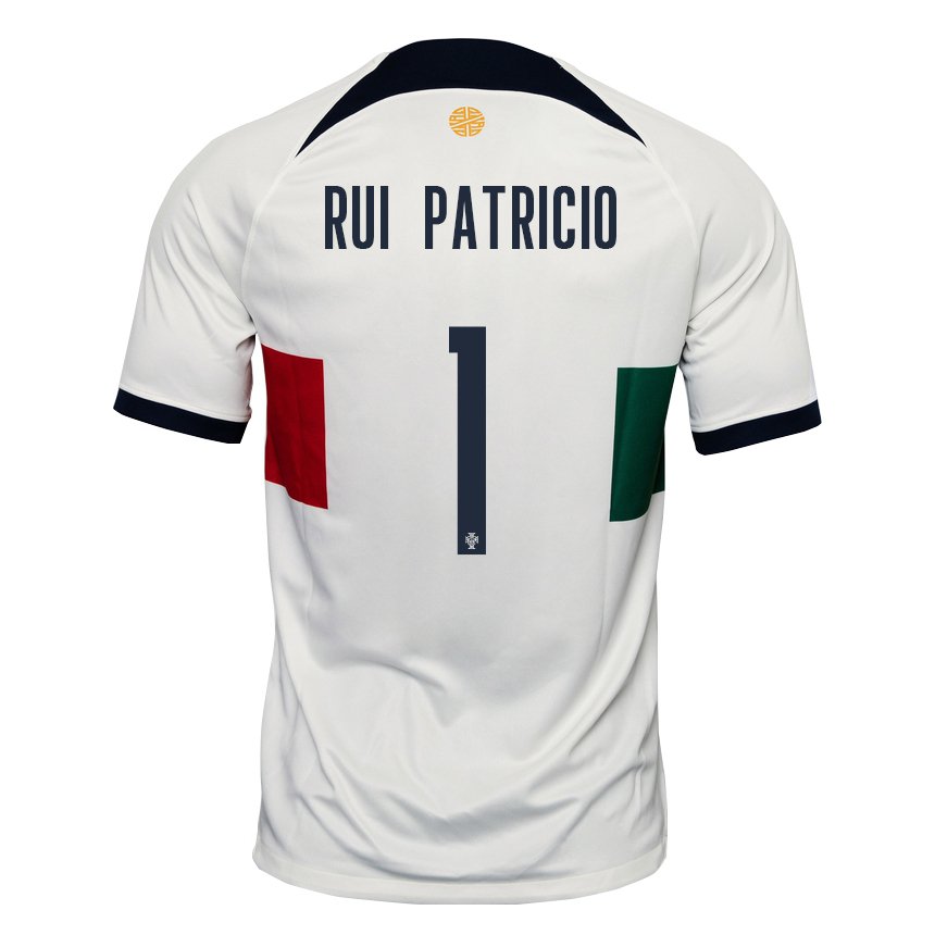 Kinder Portugiesische Rui Patricio #1 Weiß Auswärtstrikot Trikot 22-24 T-shirt Belgien