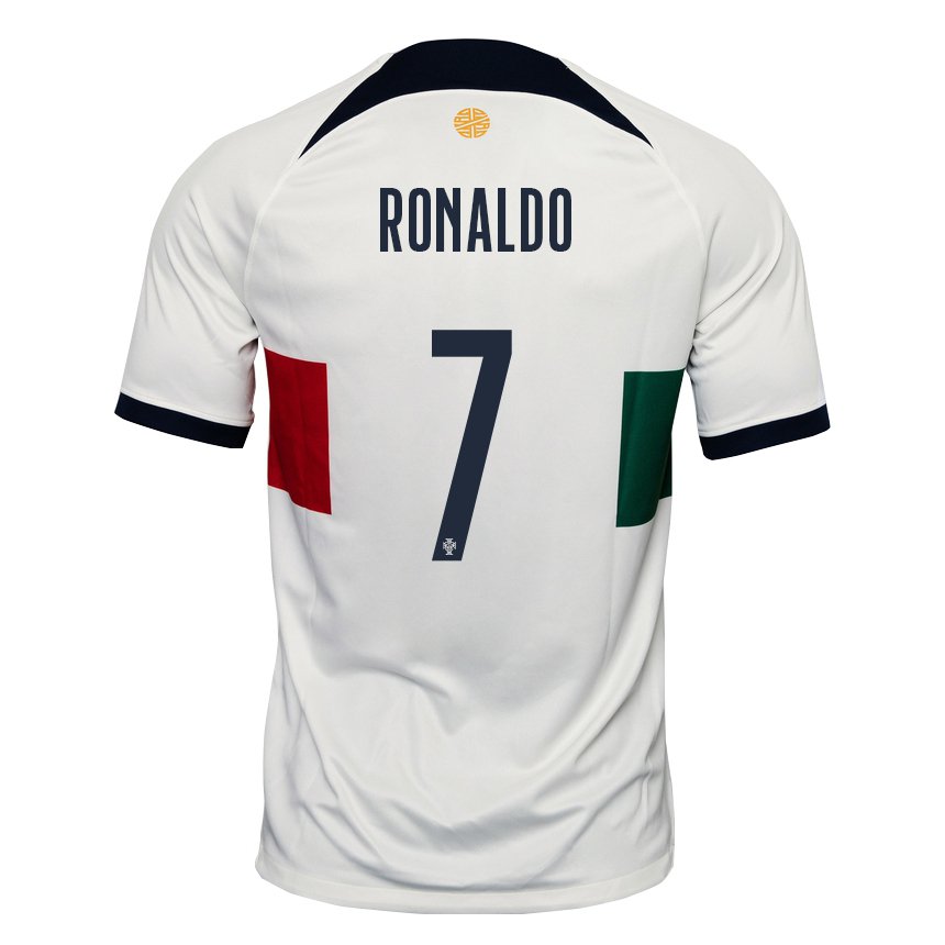 Enfant Maillot Portugal Cristiano Ronaldo #7 Blanc Tenues Extérieur 22-24 T-shirt Belgique