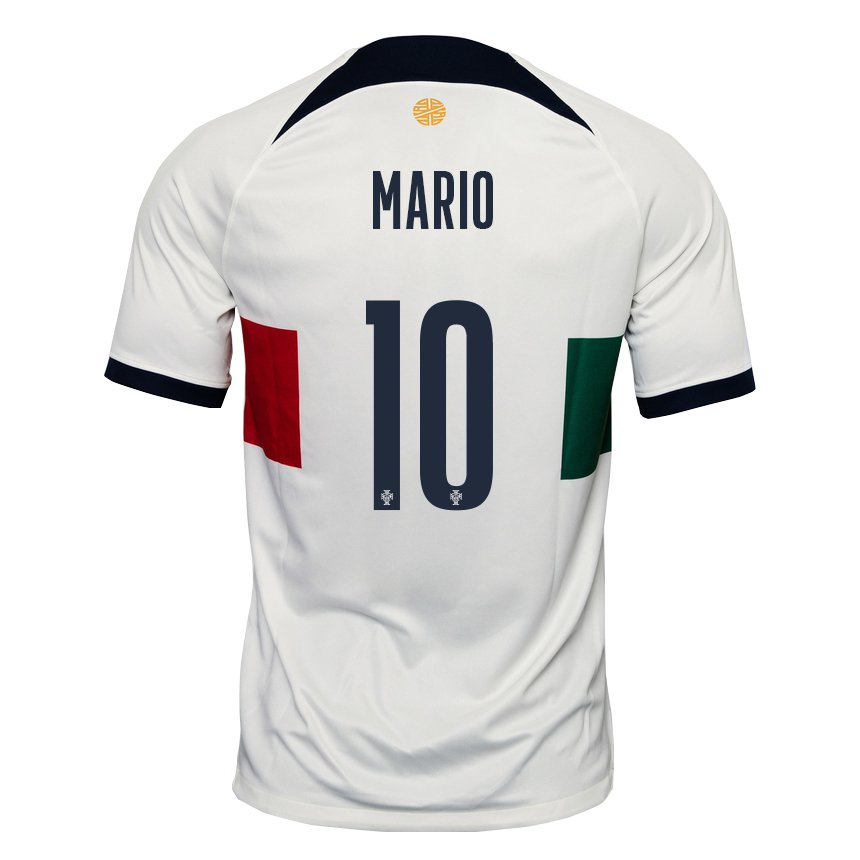 Kinder Portugiesische Joao Mario #10 Weiß Auswärtstrikot Trikot 22-24 T-shirt Belgien