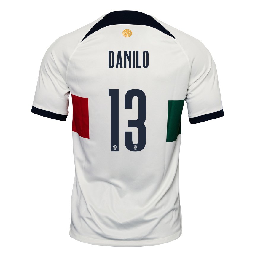 Kinder Portugiesische Danilo Pereira #13 Weiß Auswärtstrikot Trikot 22-24 T-shirt Belgien