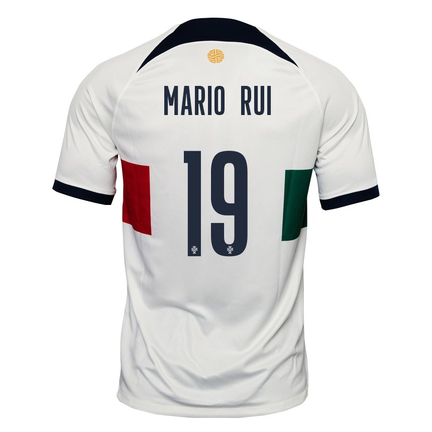 Kinder Portugiesische Mario Rui #19 Weiß Auswärtstrikot Trikot 22-24 T-shirt Belgien