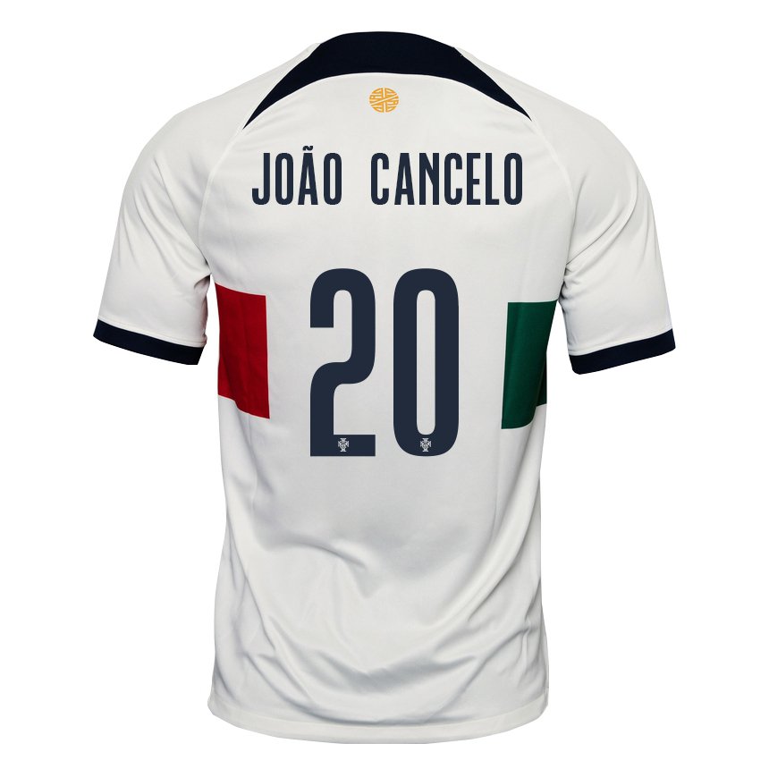 Kinder Portugiesische Joao Cancelo #20 Weiß Auswärtstrikot Trikot 22-24 T-shirt Belgien