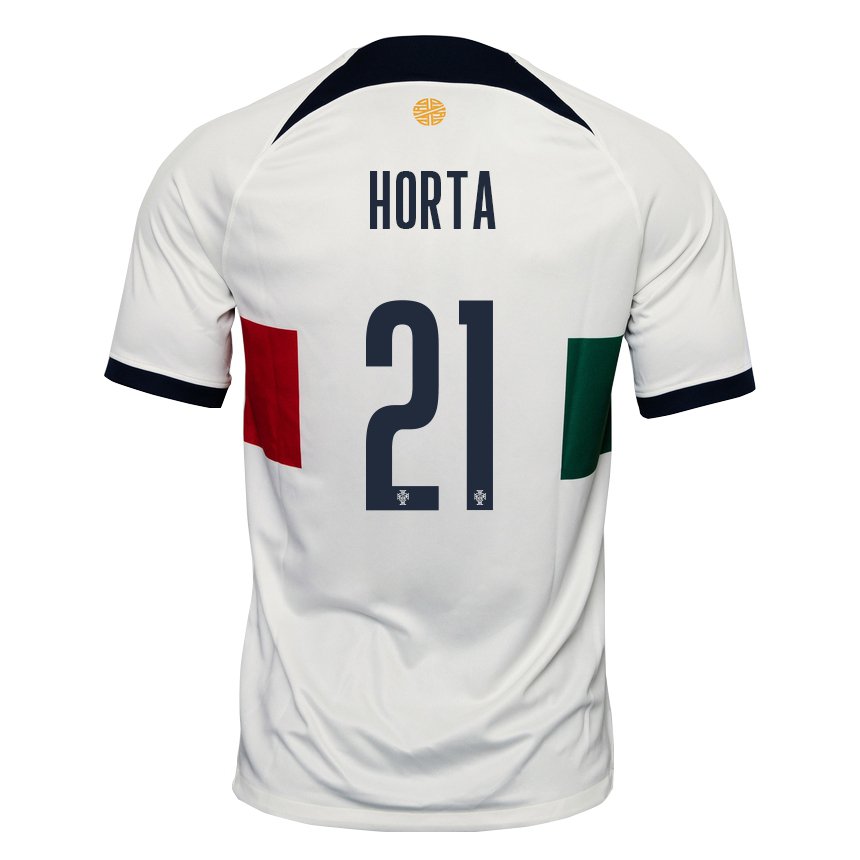 Kinder Portugiesische Ricardo Horta #21 Weiß Auswärtstrikot Trikot 22-24 T-shirt Belgien