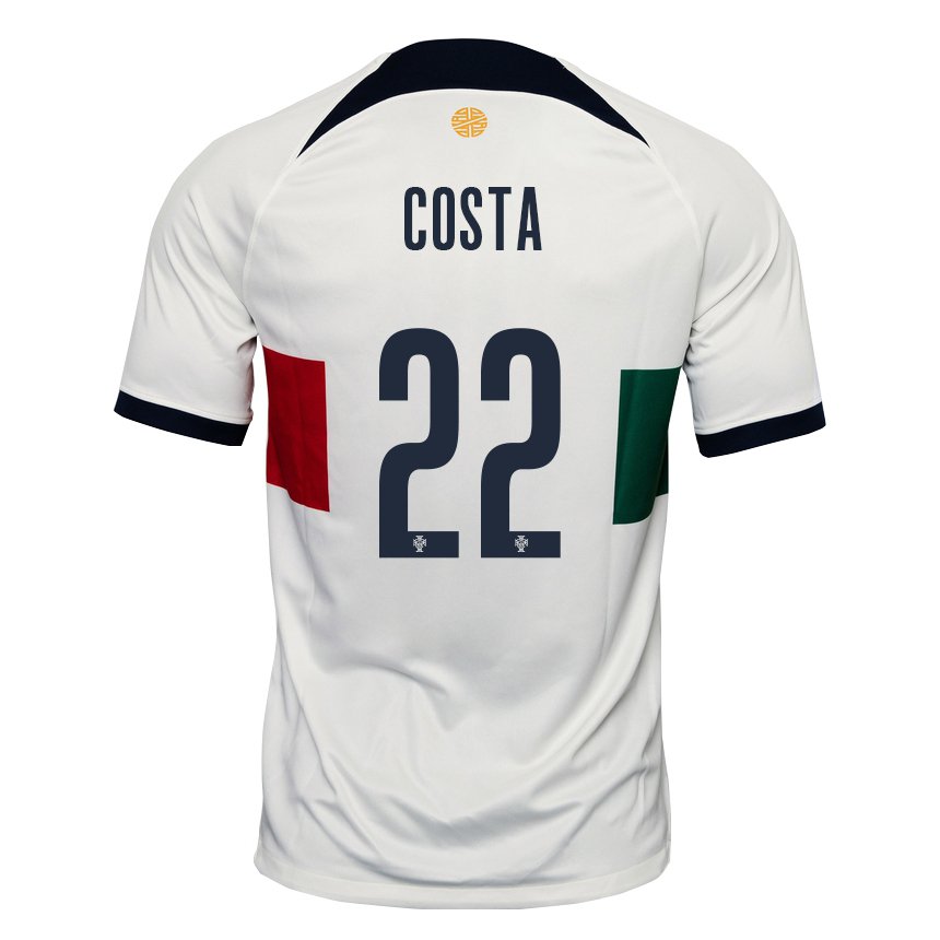 Kinder Portugiesische Diogo Costa #22 Weiß Auswärtstrikot Trikot 22-24 T-shirt Belgien