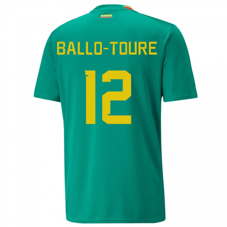Enfant Maillot Sénégal Fode Ballo-toure #12 Verte Tenues Extérieur 22-24 T-shirt Belgique