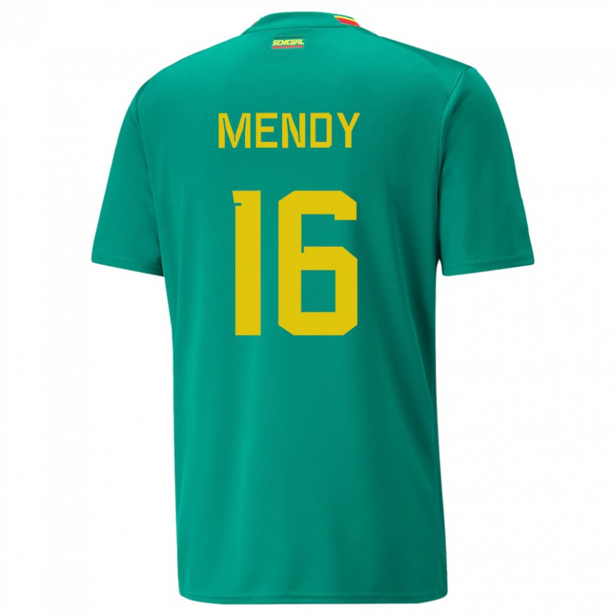 Enfant Maillot Sénégal Edouard Mendy #16 Verte Tenues Extérieur 22-24 T-shirt Belgique