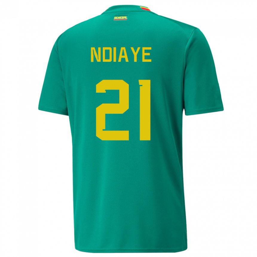 Kinder Senegalesische Iliman Ndiaye #21 Grün Auswärtstrikot Trikot 22-24 T-shirt Belgien