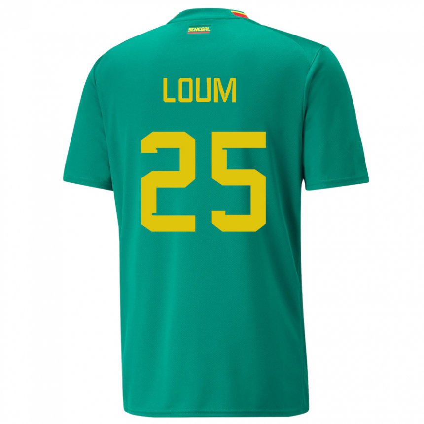 Kinder Senegalesische Mamadou Loum #25 Grün Auswärtstrikot Trikot 22-24 T-shirt Belgien