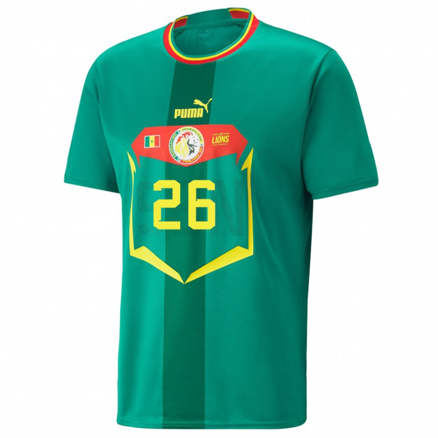 Kinder Senegalesische Pape Gueye #26 Grün Auswärtstrikot Trikot 22-24 T-shirt Belgien