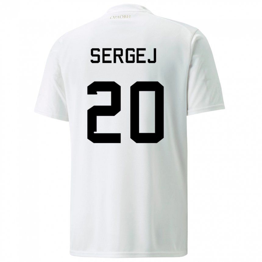 Kinder Serbische Sergej Milinkovic-savic #20 Weiß Auswärtstrikot Trikot 22-24 T-shirt Belgien