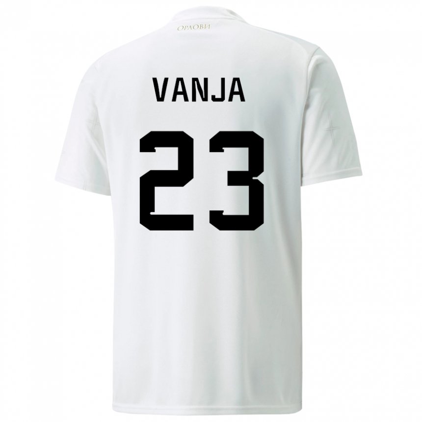 Kinder Serbische Vanja Milinkovic-savic #23 Weiß Auswärtstrikot Trikot 22-24 T-shirt Belgien