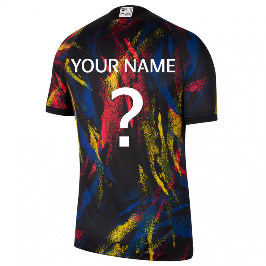 Enfant Maillot Corée Du Sud Votre Nom #0 Multicolore Tenues Extérieur 22-24 T-shirt Belgique