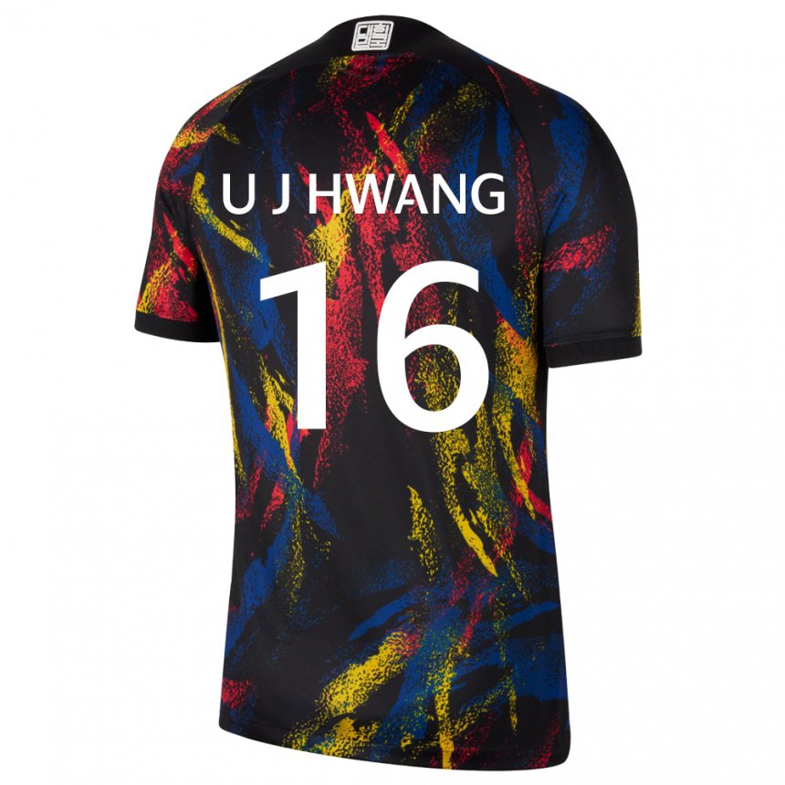 Kinder Südkoreanische Ui-jo Hwang #16 Mehrfarbig Auswärtstrikot Trikot 22-24 T-shirt Belgien