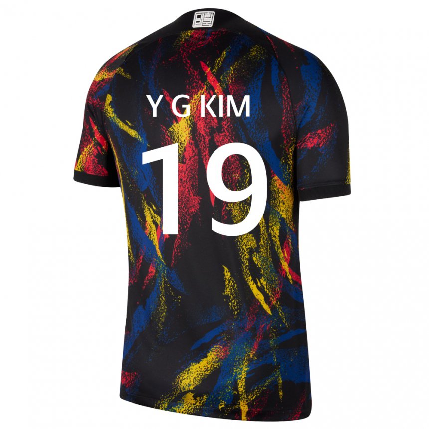 Kinder Südkoreanische Young-gwon Kim #19 Mehrfarbig Auswärtstrikot Trikot 22-24 T-shirt Belgien