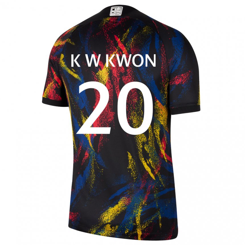 Enfant Maillot Corée Du Sud Kyung-won Kwon #20 Multicolore Tenues Extérieur 22-24 T-shirt Belgique