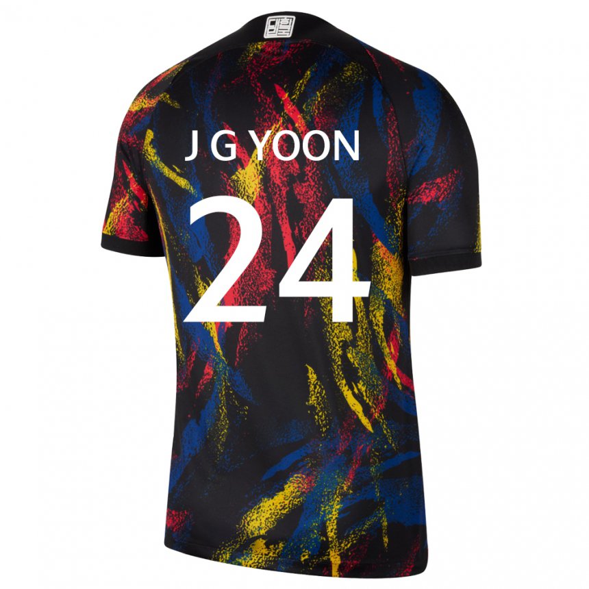 Enfant Maillot Corée Du Sud Jong-gyu Yoon #24 Multicolore Tenues Extérieur 22-24 T-shirt Belgique