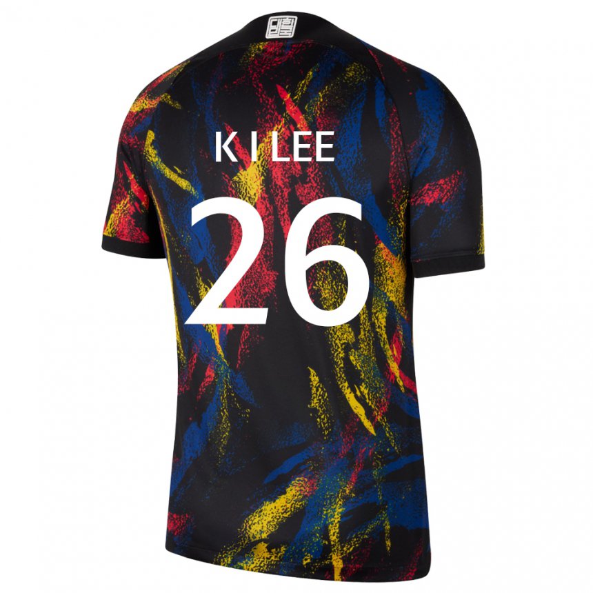 Kinder Südkoreanische Kang-in Lee #26 Mehrfarbig Auswärtstrikot Trikot 22-24 T-shirt Belgien