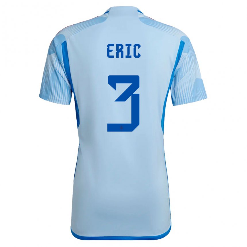 Kinder Spanische Eric Garcia #3 Himmelblau Auswärtstrikot Trikot 22-24 T-shirt Belgien
