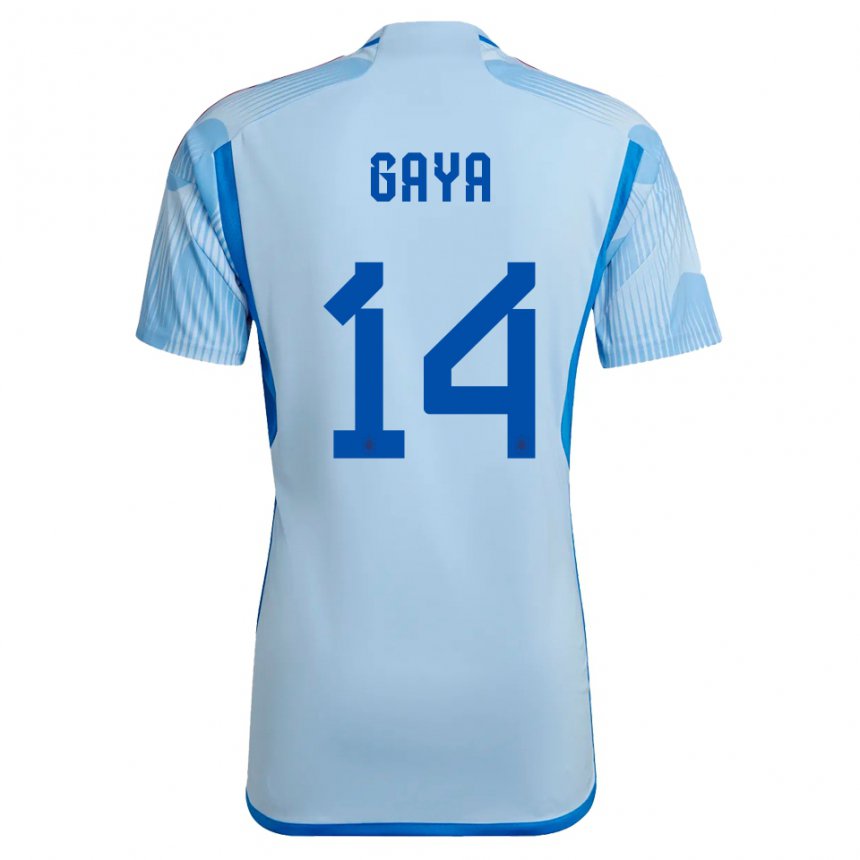 Kinder Spanische Jose Gaya #14 Himmelblau Auswärtstrikot Trikot 22-24 T-shirt Belgien