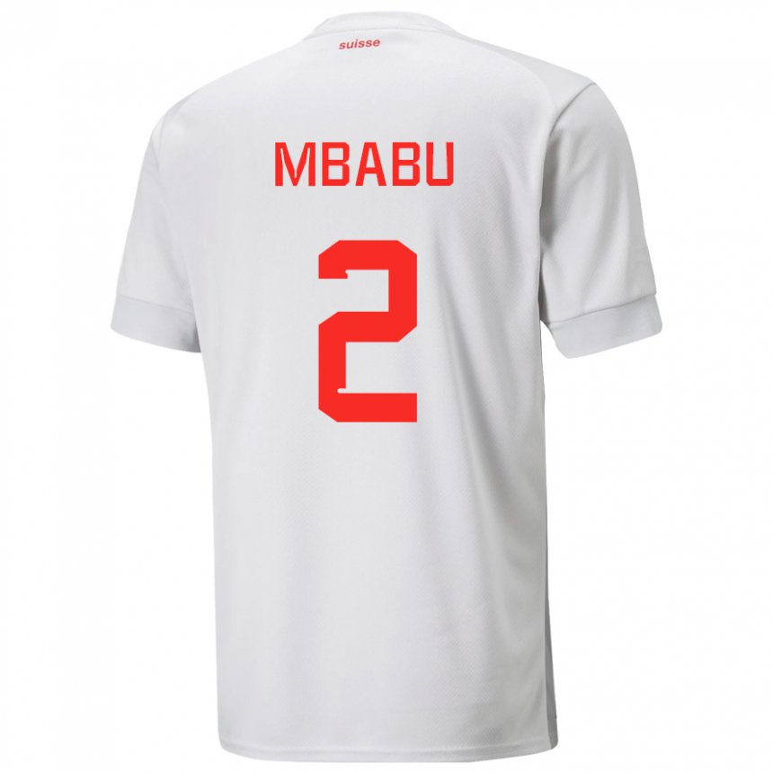 Kinder Schweizer Kevin Mbabu #2 Weiß Auswärtstrikot Trikot 22-24 T-shirt Belgien