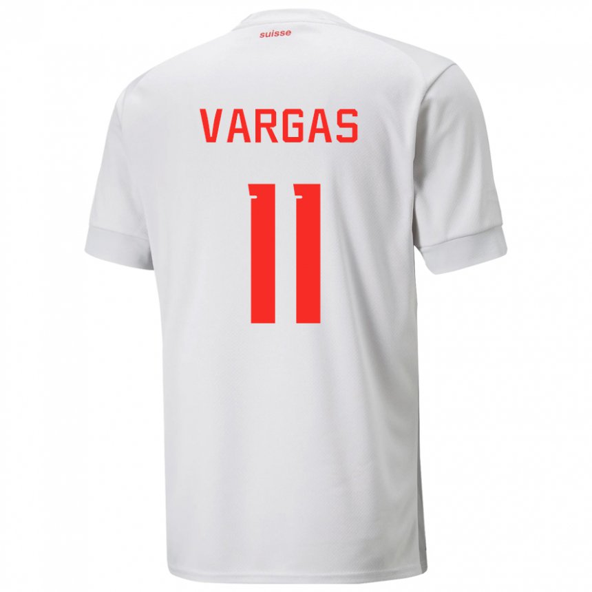 Enfant Maillot Suisse Ruben Vargas #11 Blanc Tenues Extérieur 22-24 T-shirt Belgique