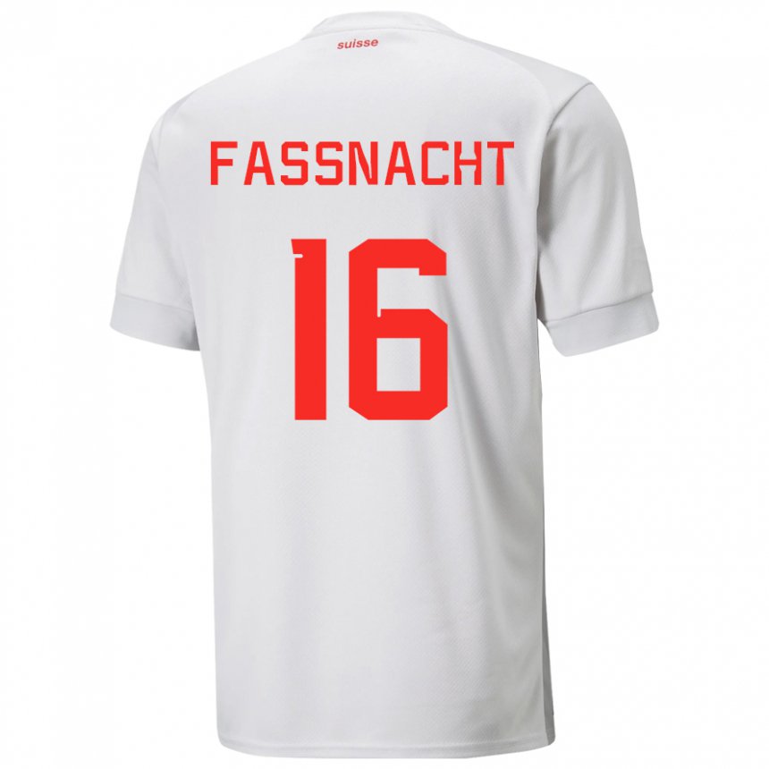 Kinder Schweizer Christian Fassnacht #16 Weiß Auswärtstrikot Trikot 22-24 T-shirt Belgien