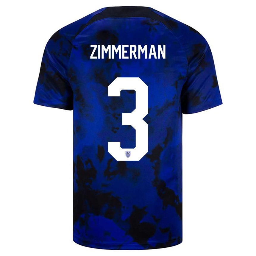 Kinder Us-amerikanische Walker Zimmerman #3 Königsblau Auswärtstrikot Trikot 22-24 T-shirt Belgien