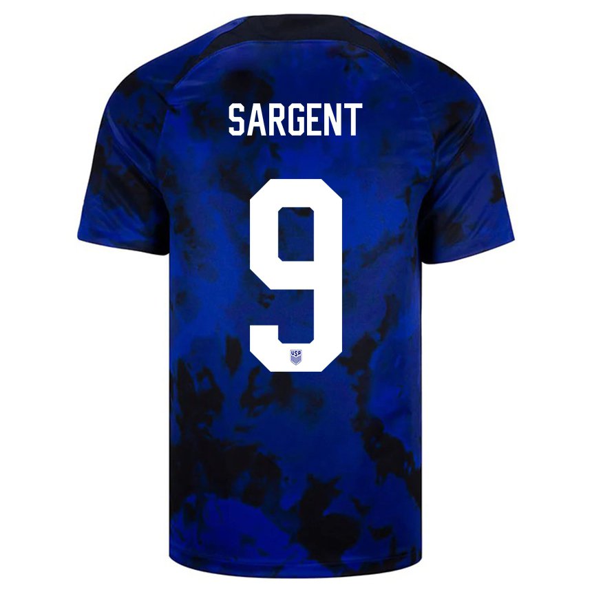 Kinder Us-amerikanische Josh Sargent #9 Königsblau Auswärtstrikot Trikot 22-24 T-shirt Belgien