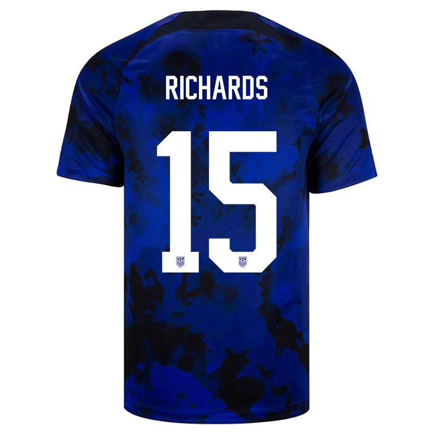 Kinder Us-amerikanische Chris Richards #15 Königsblau Auswärtstrikot Trikot 22-24 T-shirt Belgien