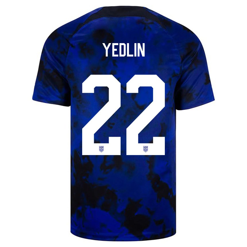Kinder Us-amerikanische Deandre Yedlin #22 Königsblau Auswärtstrikot Trikot 22-24 T-shirt Belgien
