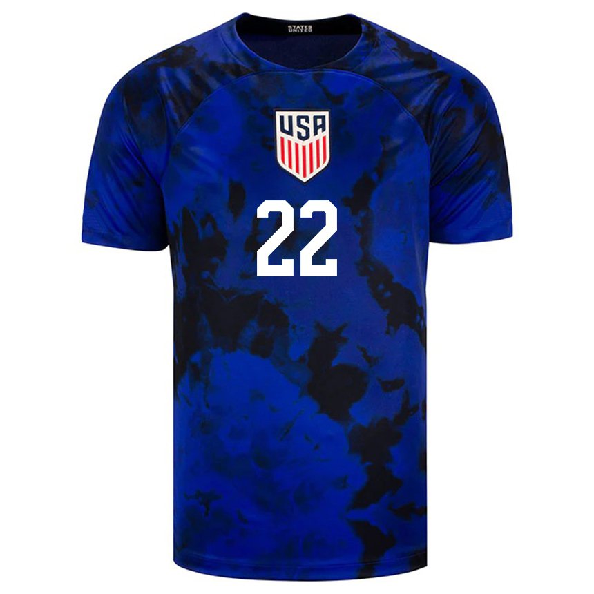 Kinder Us-amerikanische Deandre Yedlin #22 Königsblau Auswärtstrikot Trikot 22-24 T-shirt Belgien