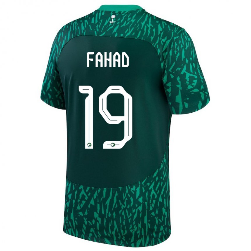 Kinder Saudi-arabische Fahad Al Muwallad #19 Dunkelgrün Auswärtstrikot Trikot 22-24 T-shirt Belgien