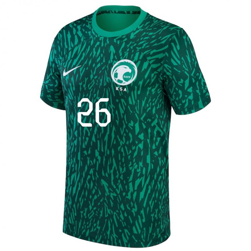 Enfant Maillot Arabie Saoudite Riyadh Sharahili #26 Vert Foncé Tenues Extérieur 22-24 T-shirt Belgique